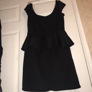 Black scoop neck dress
